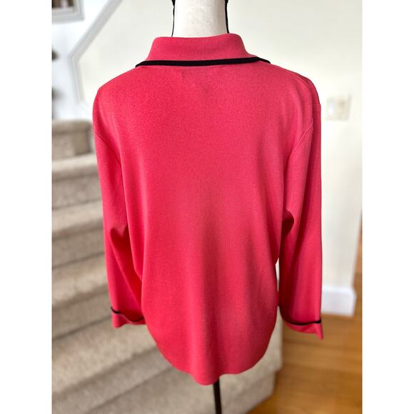 Misook Watermelon Pink & Black Contrast Three Button Knit Blazer - Picture 3 of 5